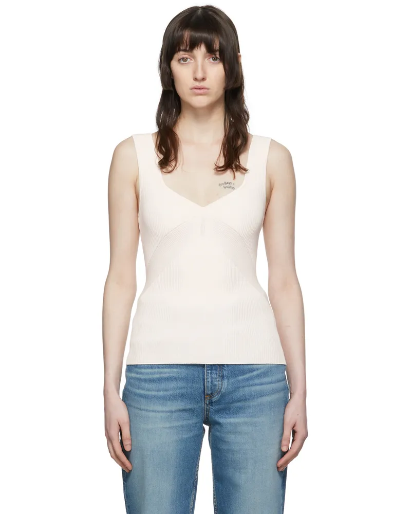 Rag & Bone Off-White Viscose Tank Top Ivory