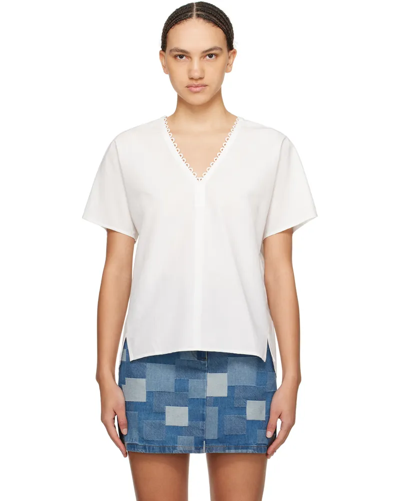 A.P.C. White Freja Blouse Aac