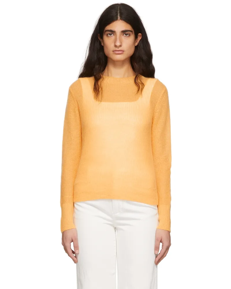 Vince Orange Nylon Sweater Sunset