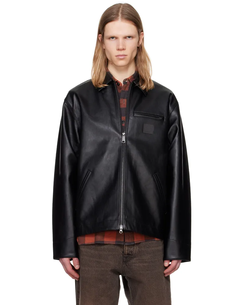 Carhartt WIP Black Detroit Faux-Leather Jacket 89xx