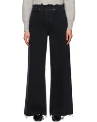 Frame Denim Black 'Le Low Baggy Wide Leg' Jeans Inkwell