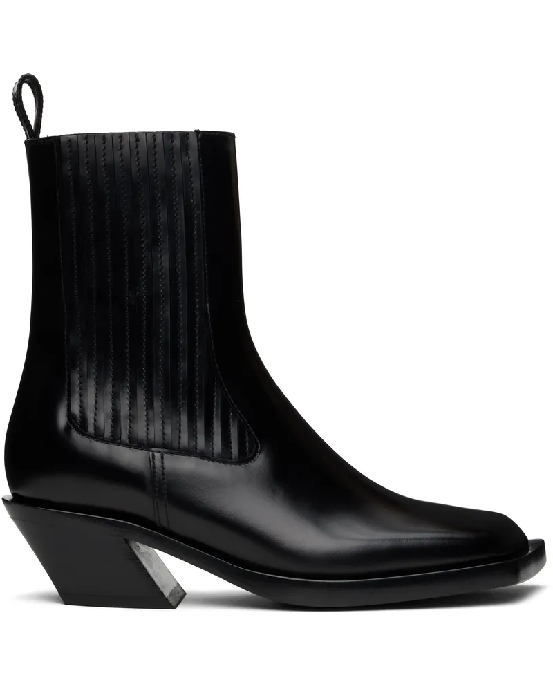 Amina Muaddi Black Chiara Chelsea Boots Black