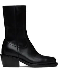 Dries van Noten Black Leather Boots Black