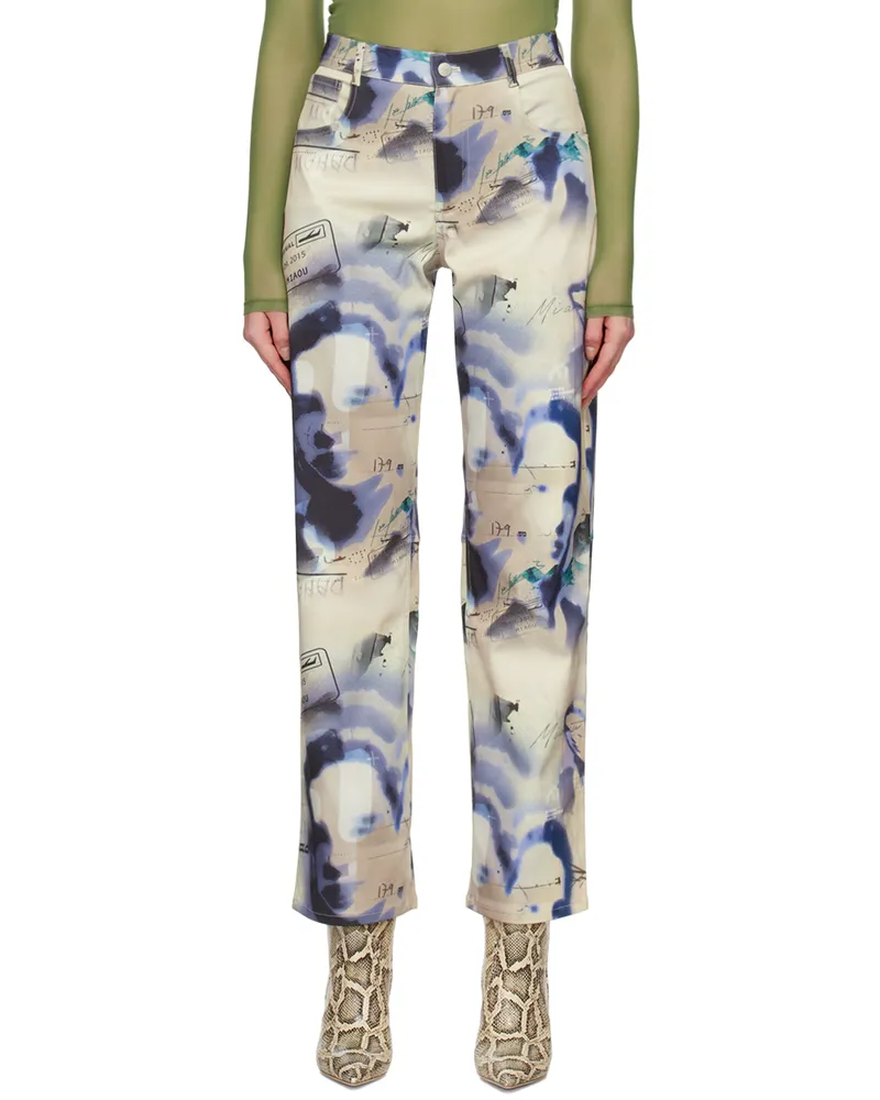 Miaou Beige & Purple Fargo Trousers Corsica