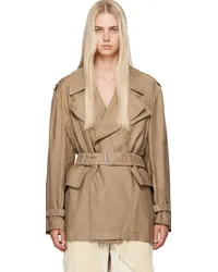 Helmut Lang Taupe Rider Trench Coat Driftwood