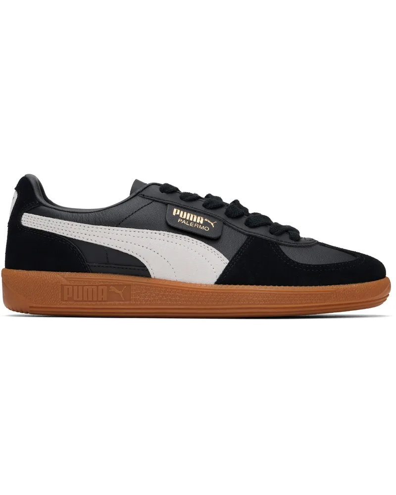 Puma Black & Gray Palermo Leather Sneakers Puma