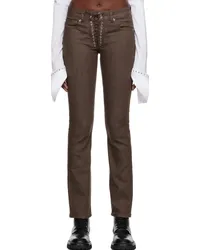 Ludovic de Saint Sernin Brown Lace-Up Jeans Brown