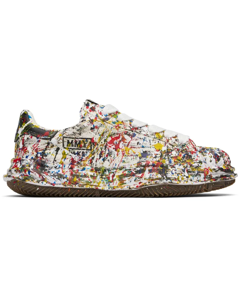 MIHARAYASUHIRO White 'Blakey' OG Sole Sputtering Paint Canvas Sneakers White