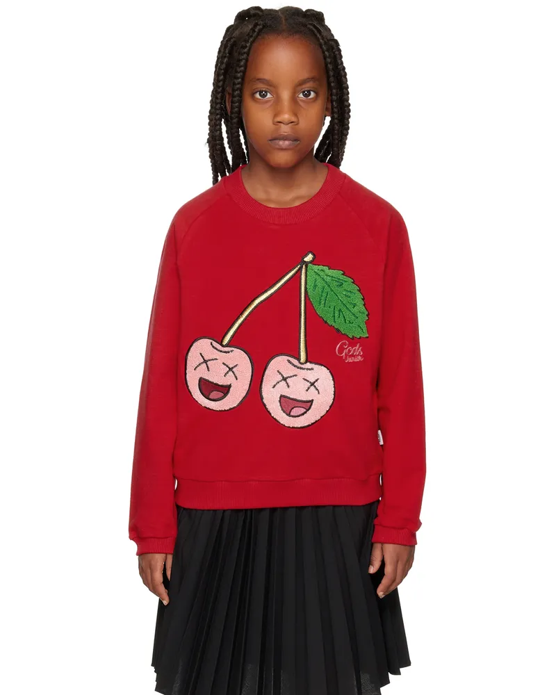 GCDS Kids Red Cherry Sweatshirt Crimson