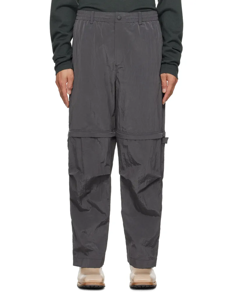 SOLID HOMME Gray Extension Light Trousers 313g