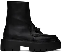 Black Bryer Flat Ankle Boots