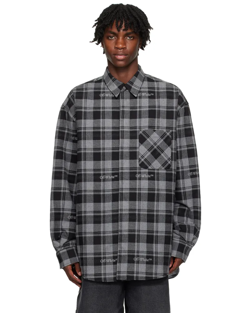 OFF-WHITE Gray Check Jacket Dark