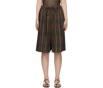 Brown Checkered Maxi Shorts