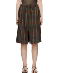 CORDERA Brown Checkered Maxi Shorts Checkered