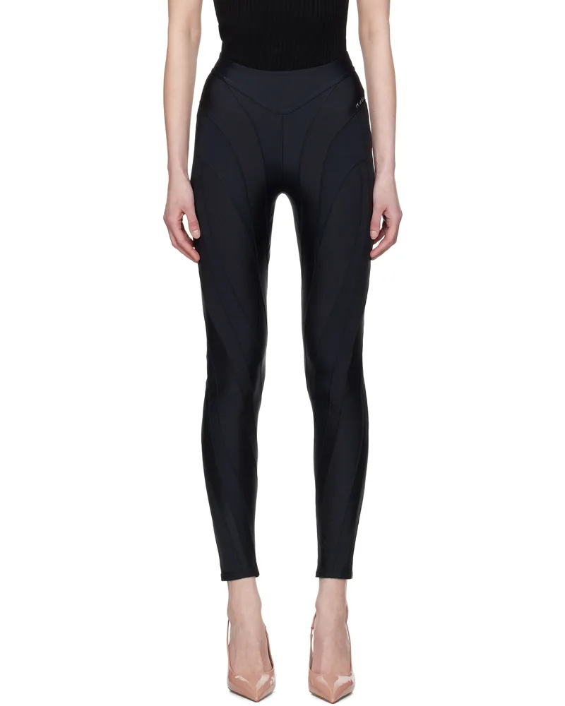 Thierry Mugler Black Eco Sport Lycra Leggings B1919