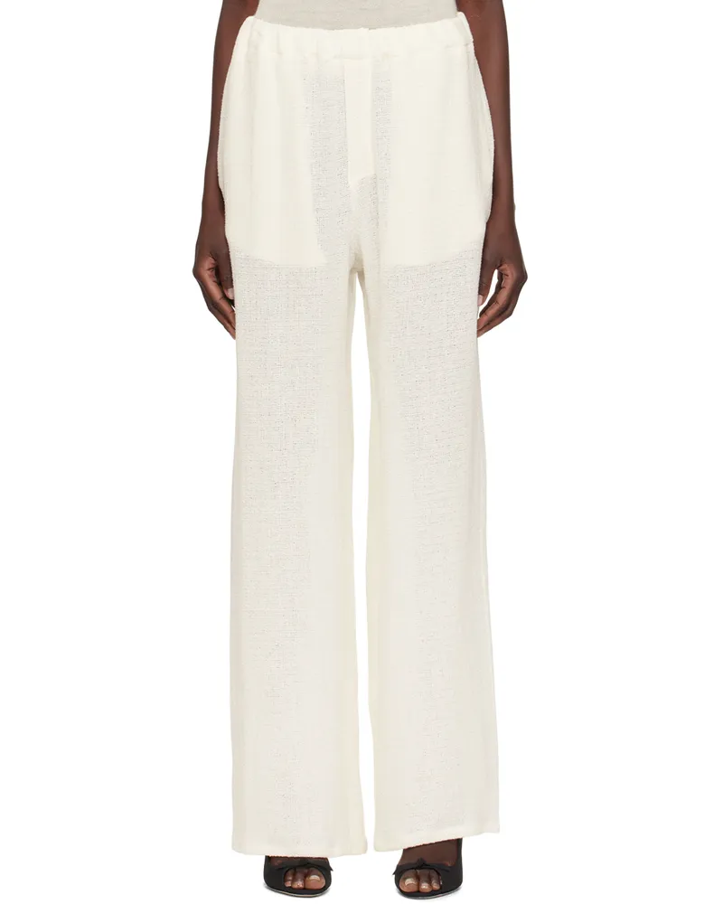 Ludovic de Saint Sernin Off-White Elasticized Waistband Trousers Sand