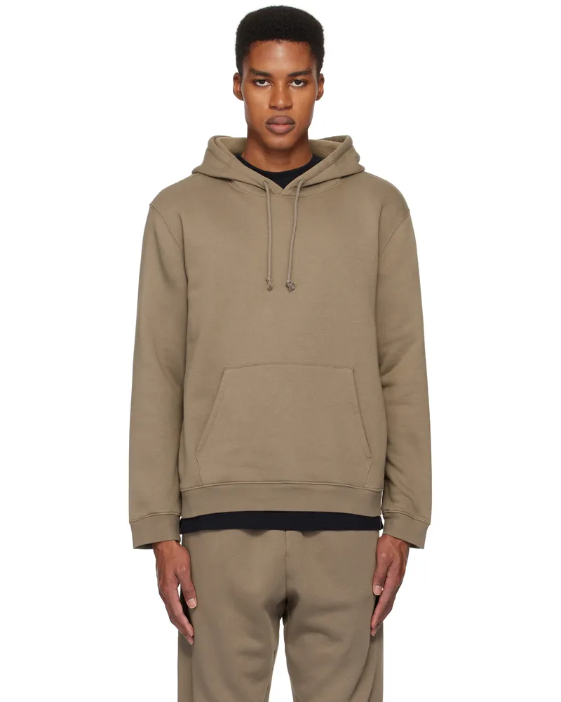 SKIMS Taupe Fleece Lounge Classic Hoodie Truffle