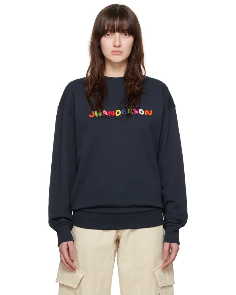 J.W.Anderson Navy Embroidered Sweatshirt 888