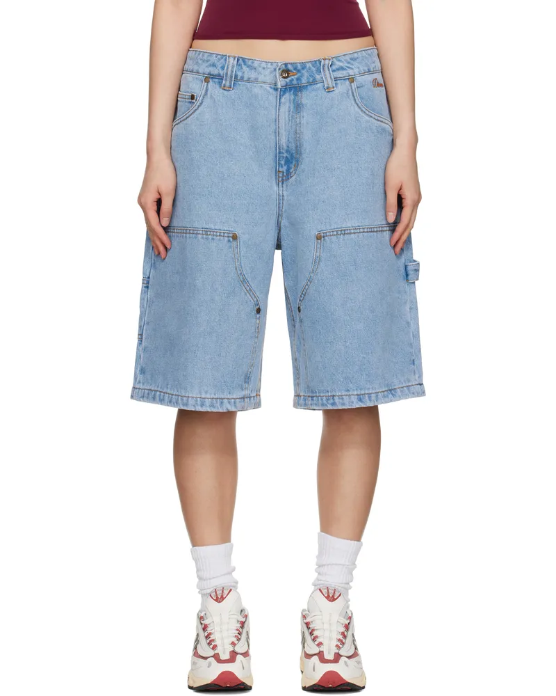Dime Blue Carpenter Denim Shorts Blue