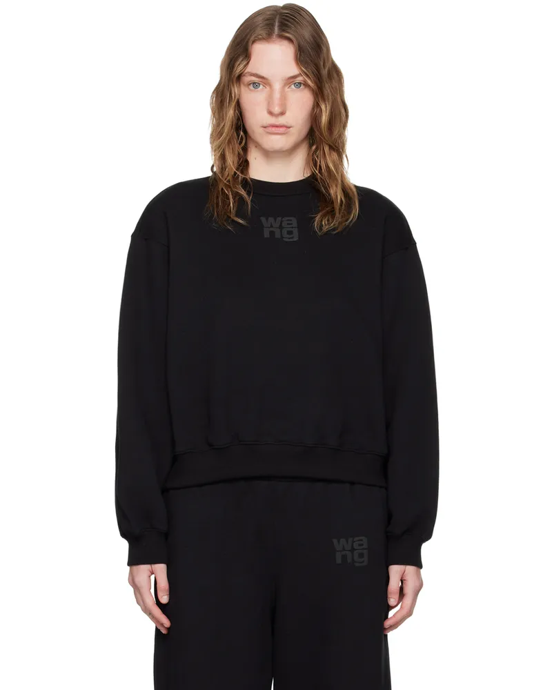 Alexander Wang Black Bonded Puff Logo Sweatshirt Black