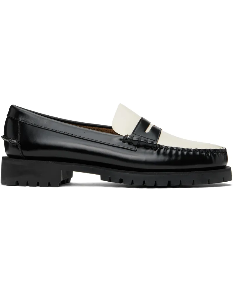 Sebago Black & White Dan Lug Loafers Black