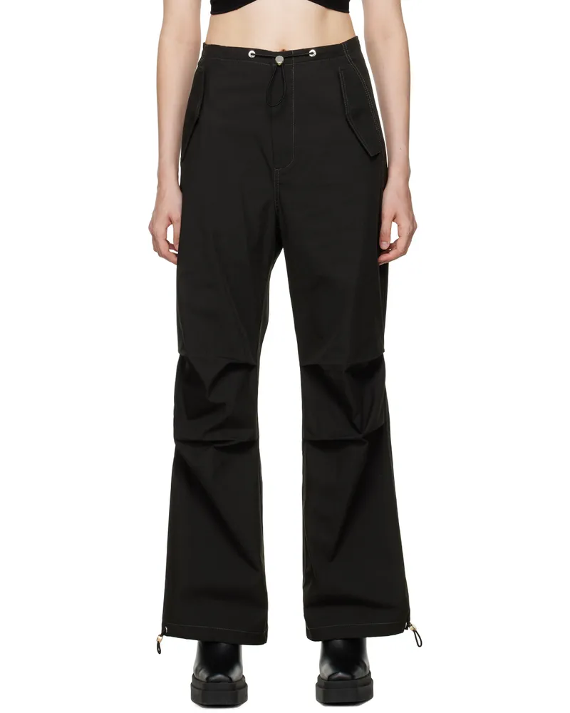 Dion Lee Black Toggle Parachute Trousers Black