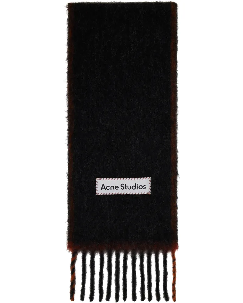Acne Studios Black Narrow Wool Mohair Scarf 900