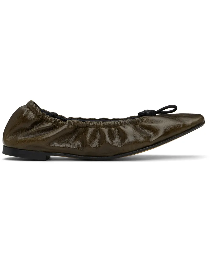 Cecilie Bahnsen Khaki Orbella Ballerina Flats Olive