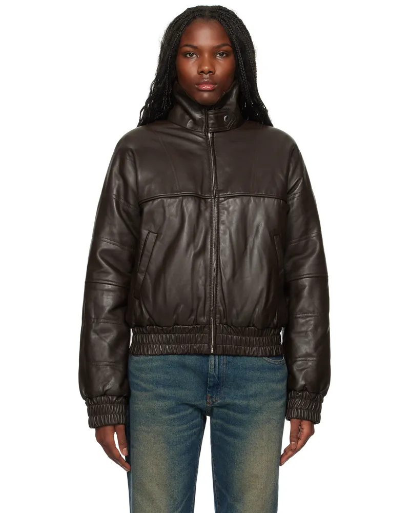 GIMAGUAS Brown Paula Leather Jacket Brown