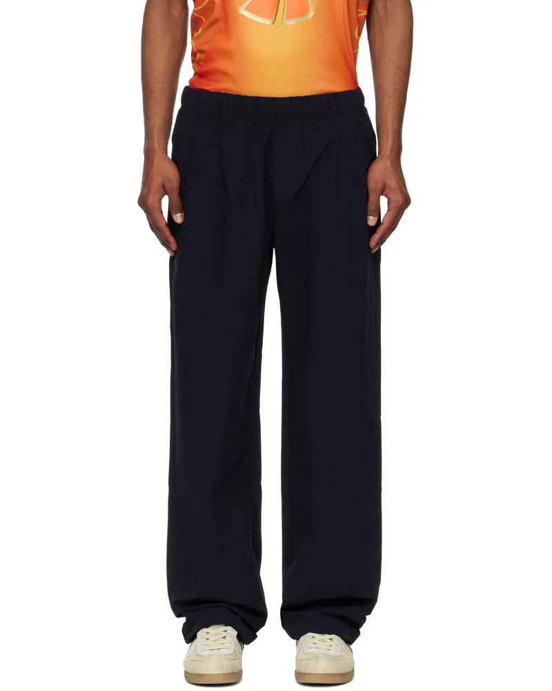 Dime Black Pleated Nylon Trousers Black