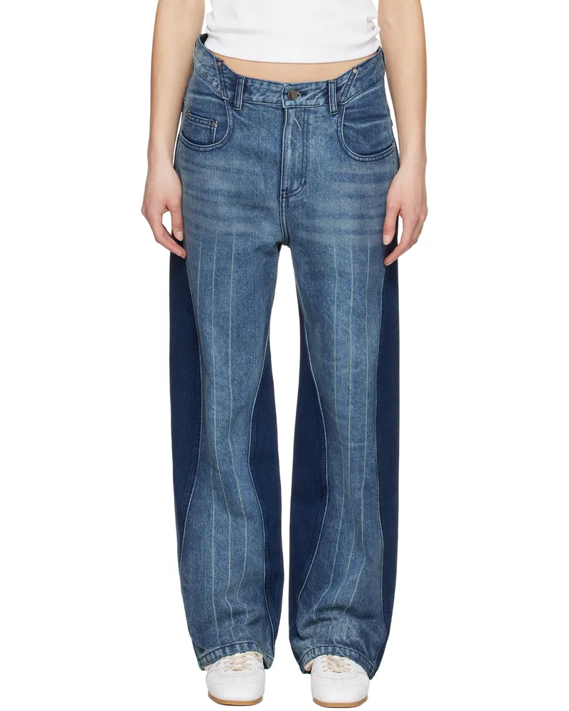Adererror Blue Faded Jeans Blue