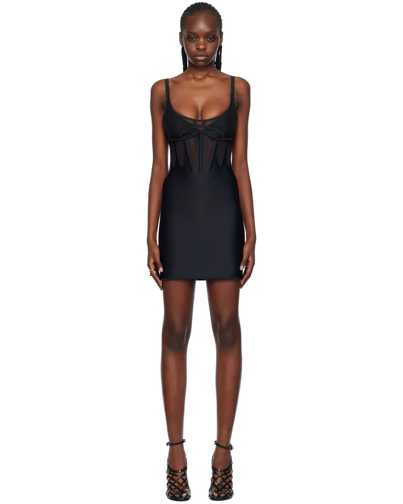 Thierry Mugler Black Corseted Minidress 1999