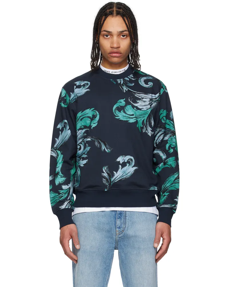 Versace Jeans Blue Graphic Sweatshirt E283-ocean