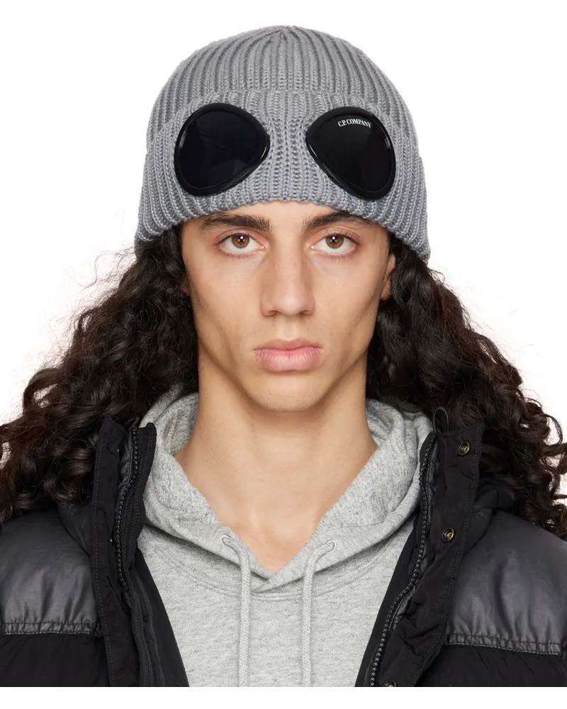 C.P. Company Gray Goggle Beanie 937