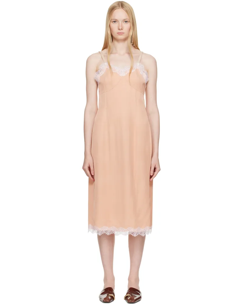 Carven Pink Lingerie Midi Dress Powder