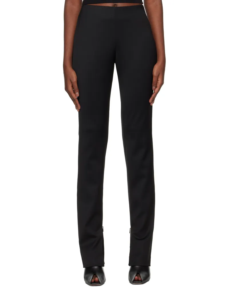 032c Black Tight Fit Suit Trousers Black