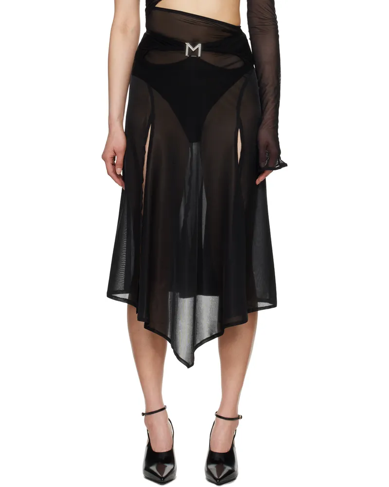 Thierry Mugler Black M Cutout Midi Skirt 1999