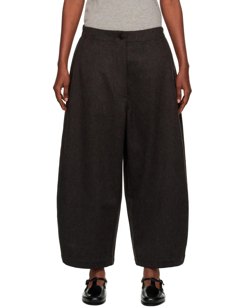 CORDERA Brown Wool Curved Trousers Java