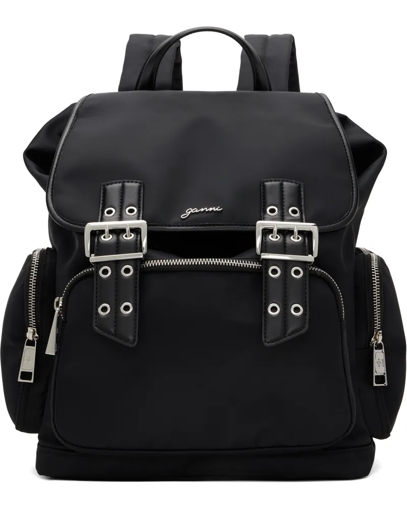 Ganni Black Bucky Nylon Backpack 099