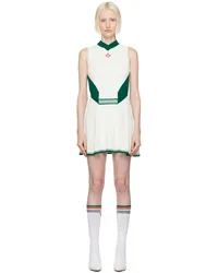 Casablanca Paris White & Green Draped Tennis Minidress White