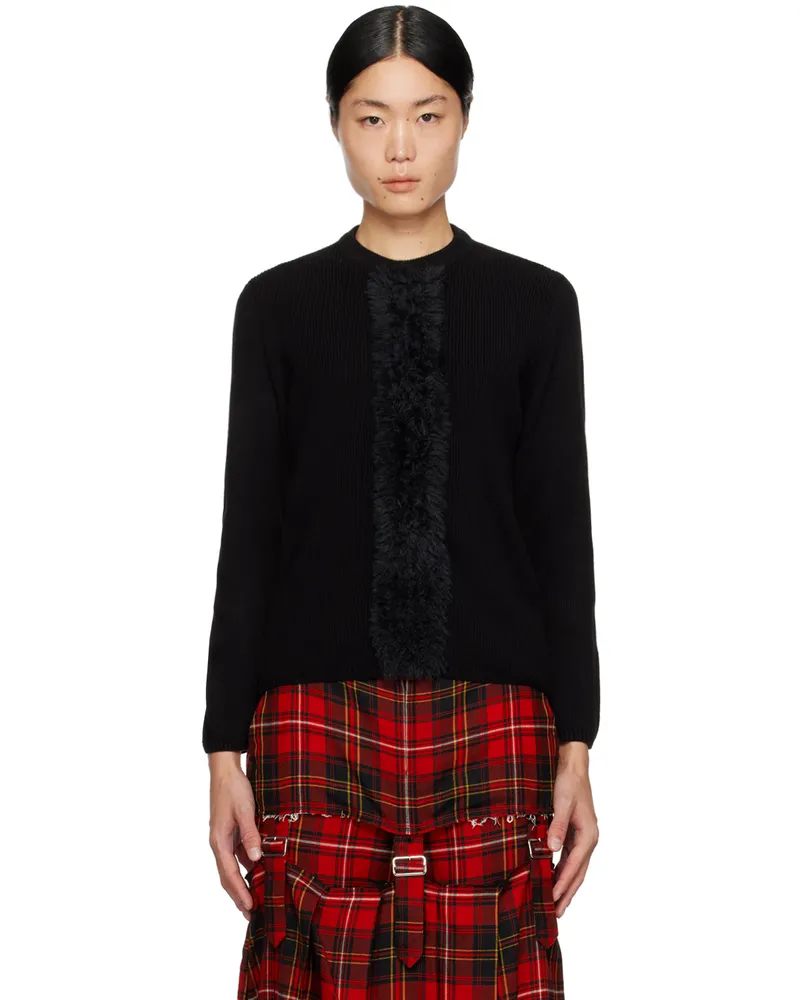 Comme des Garçons Black Faux-Fur Trim Sweater 1