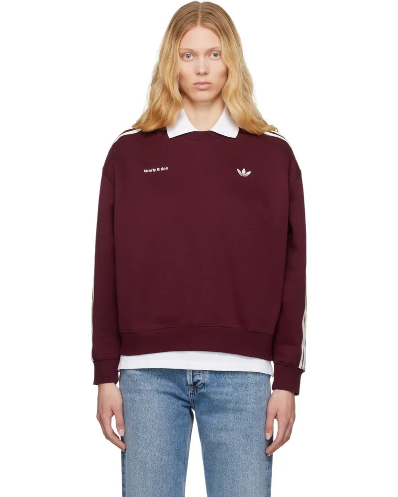 SPORTY & RICH Burgundy adidas Originals Edition Track Sweatshirt Red
