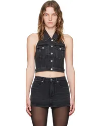 Alexander Wang Black Halter Denim Vest Grey