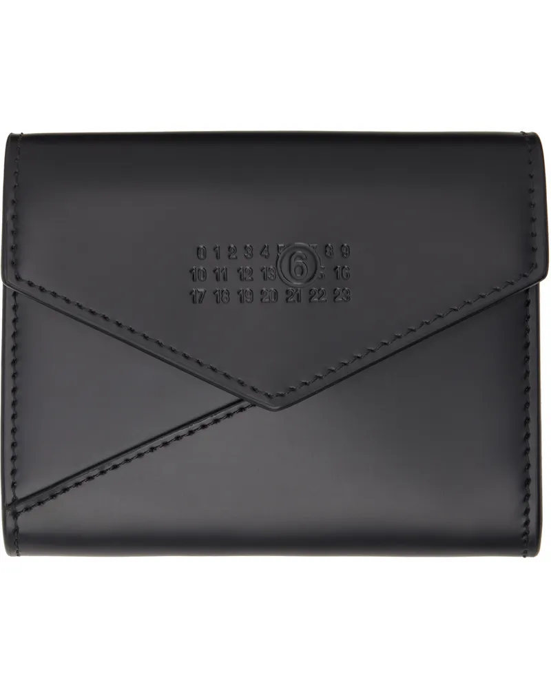 Maison Margiela Black Leather Flap Wallet Tblack