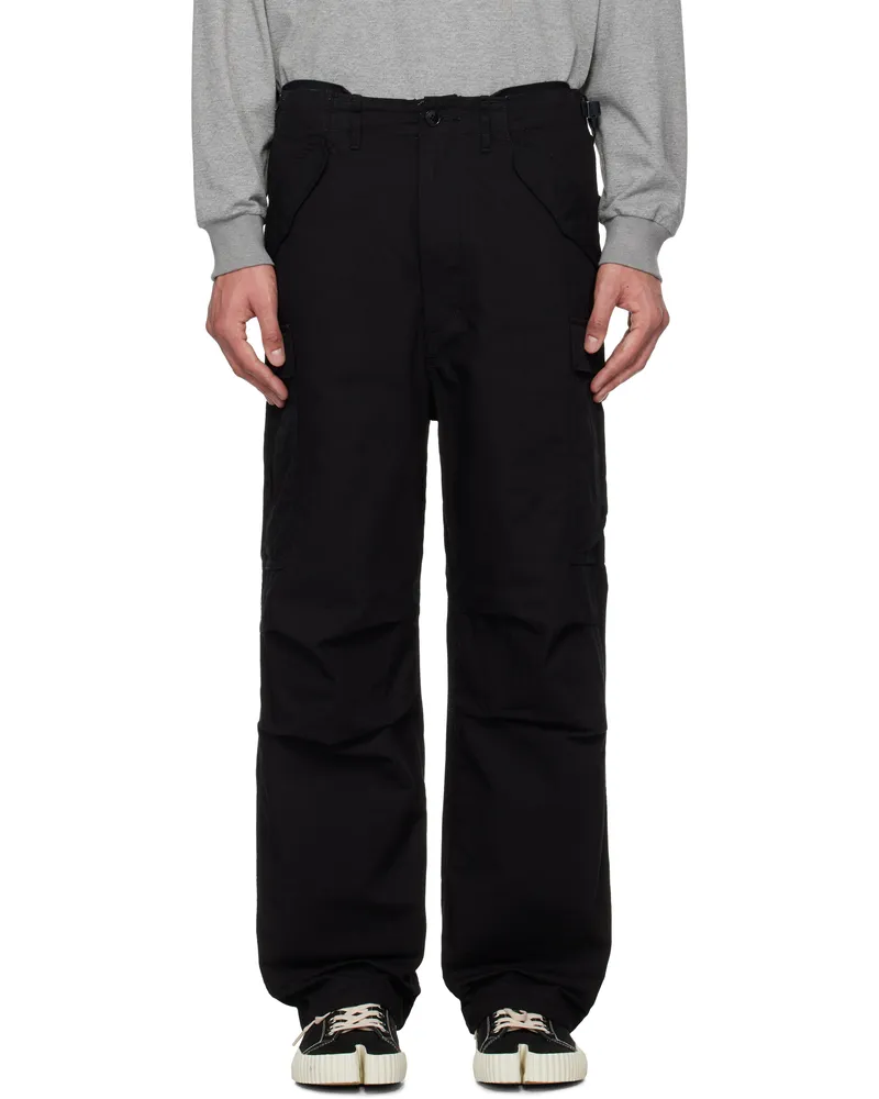nanamica Black Wide Cargo Pants Black