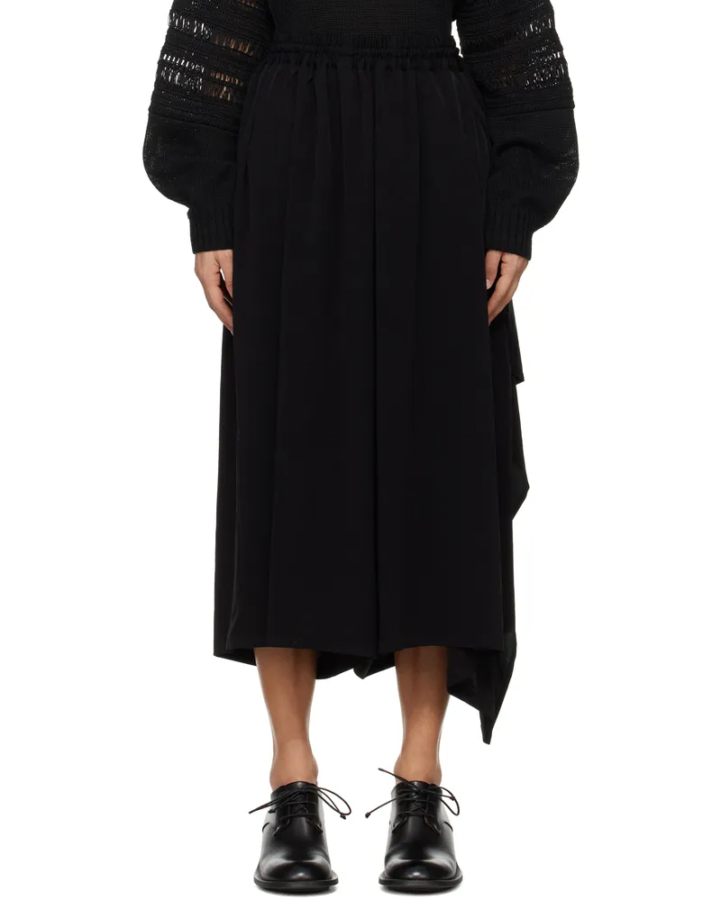 Yohji Yamamoto Black Side Elastic Maxi Skirt 3