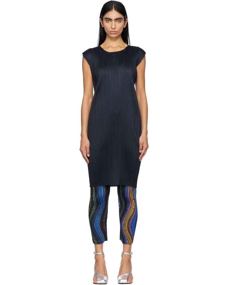 Issey Miyake Navy New Colorful Basics 4 Midi Dress 75