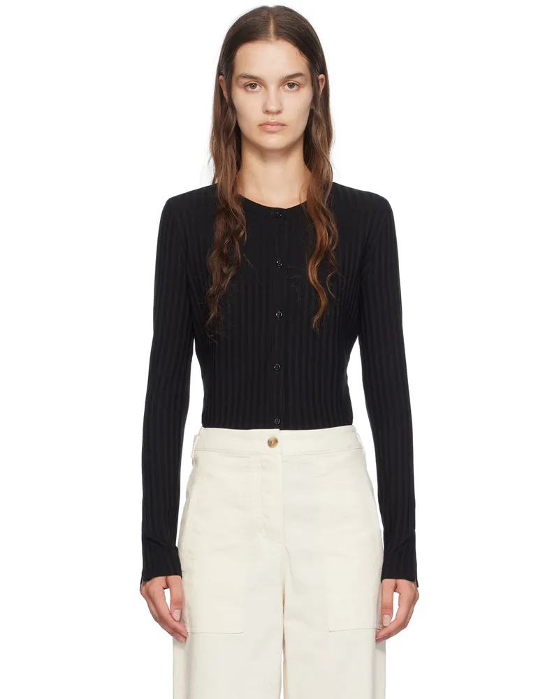 HUGO BOSS Black Crewneck Cardigan 001