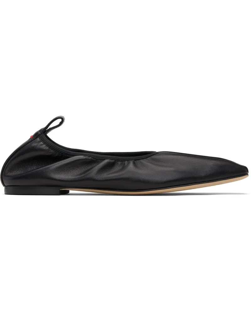 aeyde Black Nomi Ruched Ballerina Flats Black