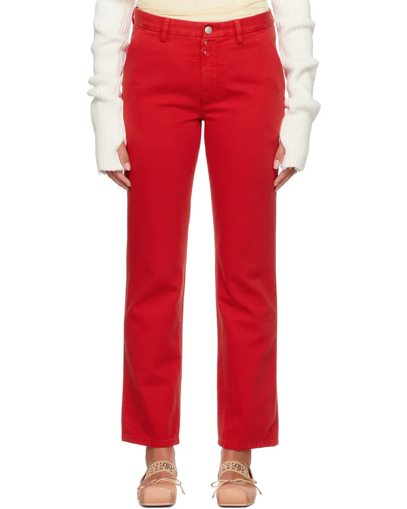 Maison Margiela Red Four-Pocket Jeans 312